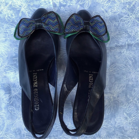 Giorgio Pacini Vintage Bow Slingback Pumps Made in Italy - Picture 2 of 8